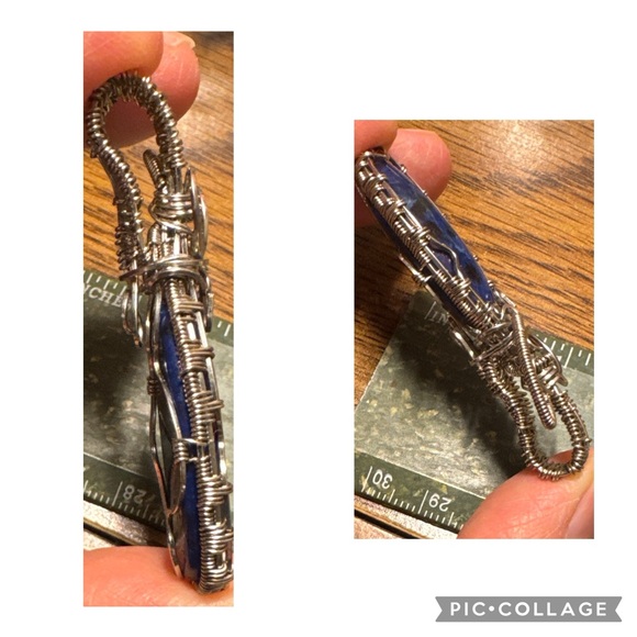 Beautiful Blue Lapis Pendant with Sterling Silver Wrap (jewelers grade wire) - Picture 14 of 16